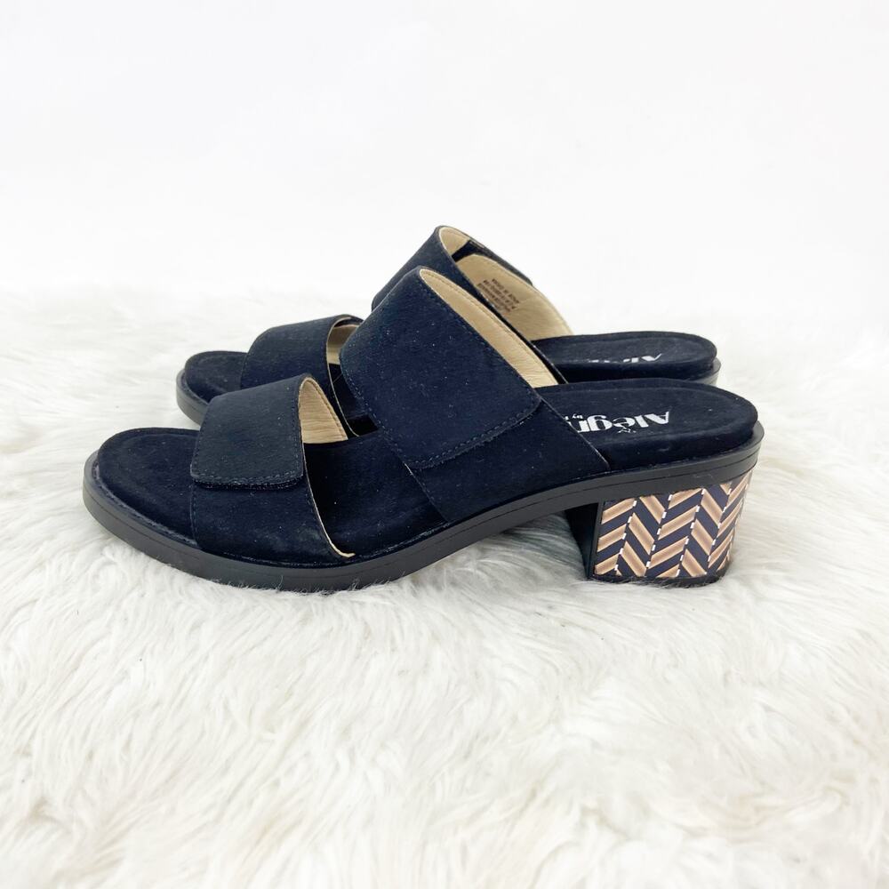 NWOB Alegria by PG Lite EU 39 Women's Navy Tia Leather Comfort Block Heel Sandal - Picture 6 of 13